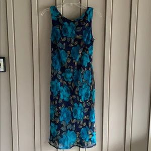Connected Apparel Teal Floral Dress size 8